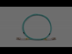 Εσωτερικό καλώδιο LC/UPC προς LC/UPC Duplex Multimode OM3 OFNR Δαχτυλίδη οπτικής ίνες 2.0mm Aqua Jacket