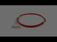 LC/UPC 6 πυρήνες Bundle Fan-out Fiber Optic Pigtail Multimode 62.5/125um Πορτοκαλί μπουφάν