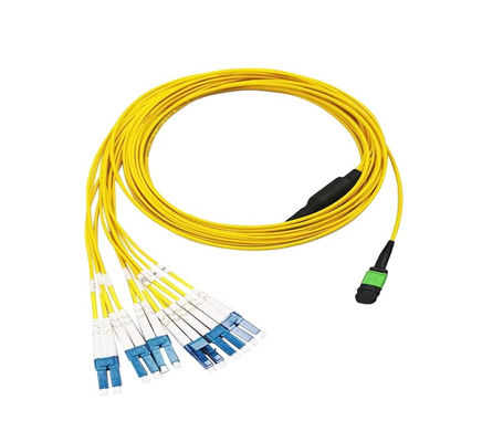 Factory Direct 12/6 Core MPO to LC Fiber Optic Patch Cord with Dual Core for High-Speed Data Transmission