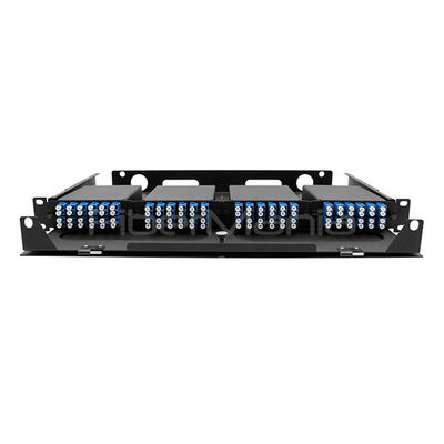 Rack Mount 4xMTP/MPO to LC Duplex Fiber Patch Panel with 120 Fibers and 1.2mm SPCC Black Coating